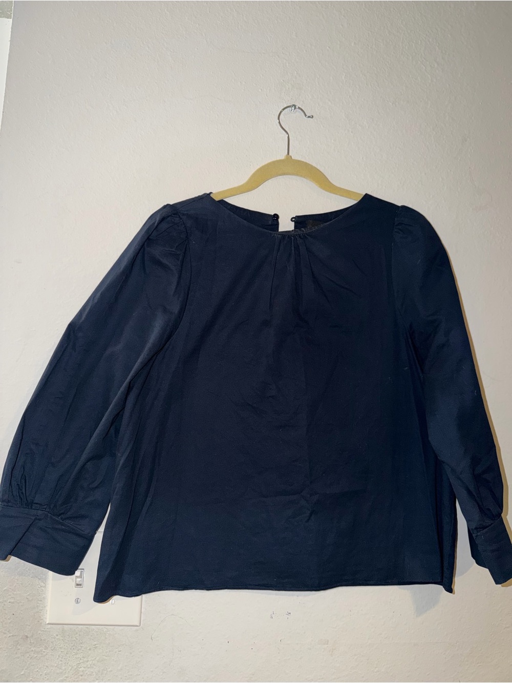 Pomander Place Navy Long-Sleeve Blouse